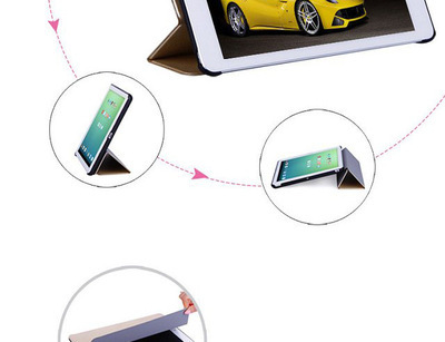 蠶絲紋三折IPAD5air智能喚醒休眠支架手挽導(dǎo)音保護(hù)皮套 功能與設(shè)計的完美結(jié)合